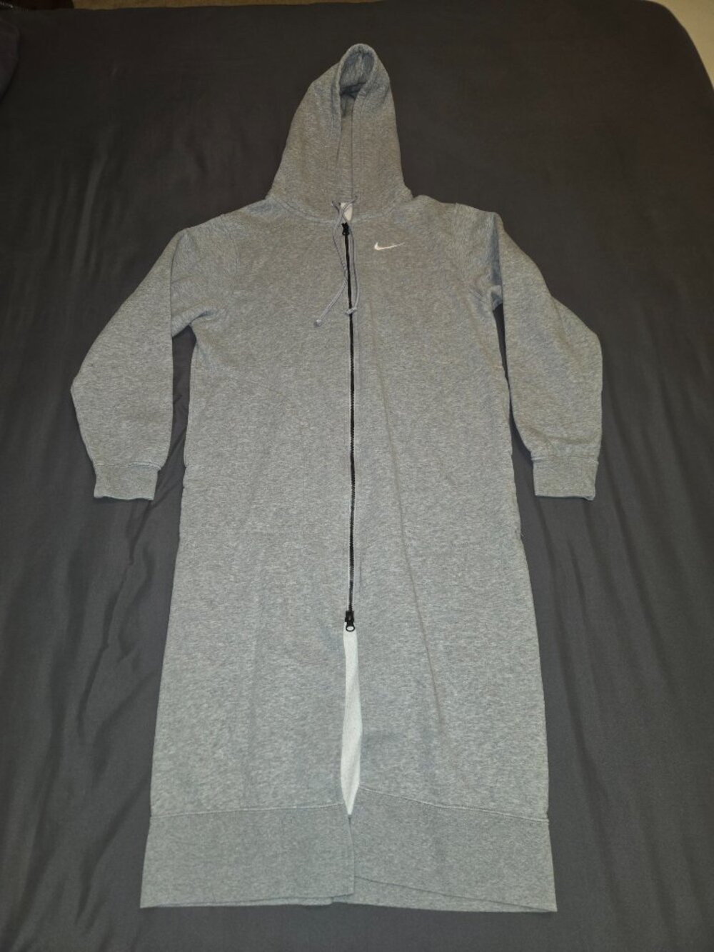 Nike Sportswear Women's Long Line Full-Zip Fleece Sweater Hoodie Trench Double - Picture 2 of 12